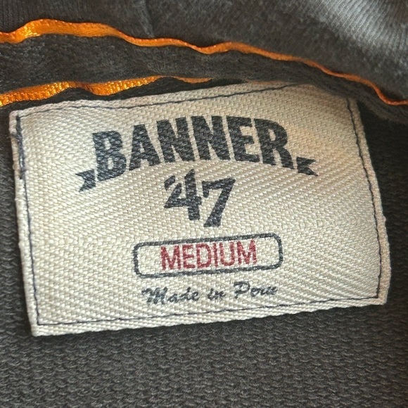 BANNER 47 Philadelphia FLYERS Full Zip Hooded Sweatshirt, Grey + Orange, Size M - Picture 3 of 6